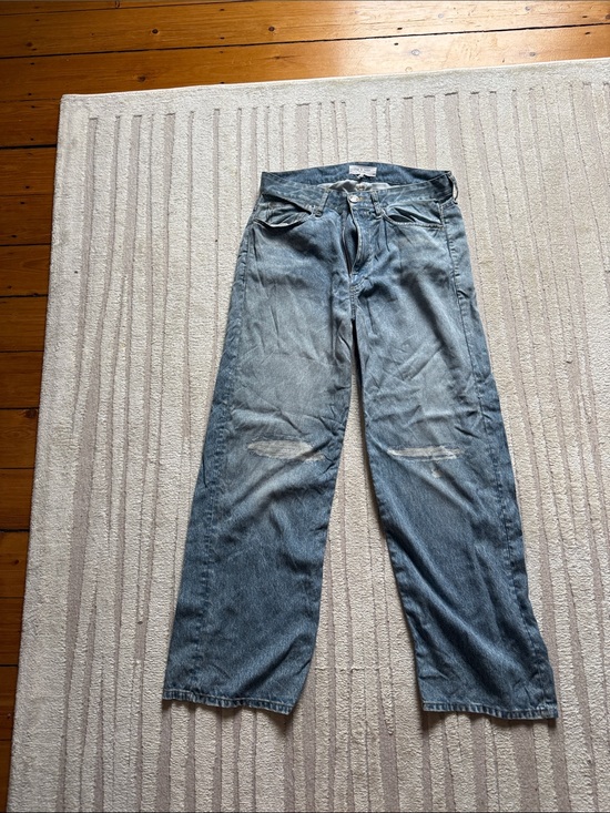 rag & bone Denim - rag & bone Faded Blue Wide-Leg Jeans